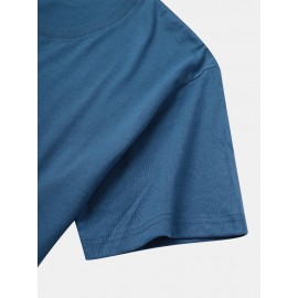 Mens Tokyo Letter Print Street 100% Cotton Short Sleeve T-Shirts