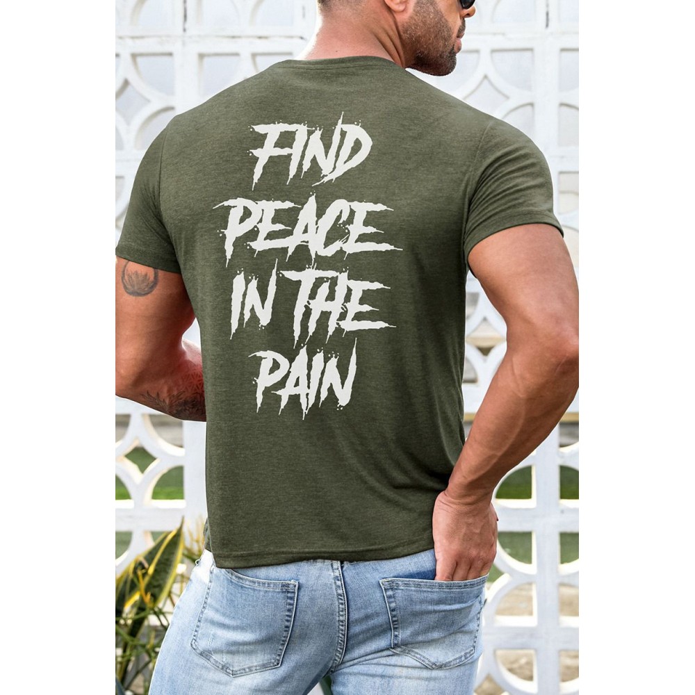Green Find Peace In The Pain Slim-fit Men's T-shirt Green Find Peace In The Pain Slim-fit Men's T-shirt