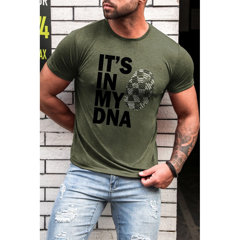 Green It's in My DNA Finger Print Mens T Shirt Green It's in My DNA Finger Print Mens T Shirt
