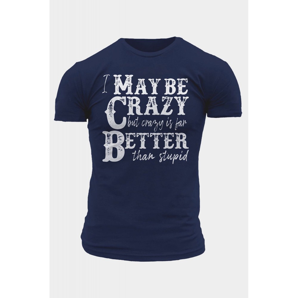Blue Letters Pattern Print Muscle Fit Short Sleeve Men's T Shirt Blue Letters Pattern Print Muscle Fit Short Sleeve Men's T Shirt