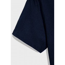 Blue Letters Pattern Print Muscle Fit Short Sleeve Men's T Shirt