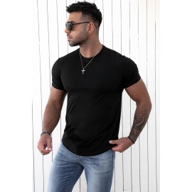 Black Crew Neck Slim Fit Men T Shirt