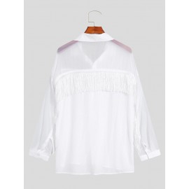 Mens See Through Fringe Shirt
