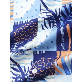 Mens Tropical Plant Graphics Holiday Short Sleeve Shirts With Pocket